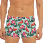 Tropical Floral Flamingo Pattern Print Men's Short Boxer Briefs