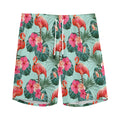Tropical Floral Flamingo Pattern Print Men's Athletic Shorts