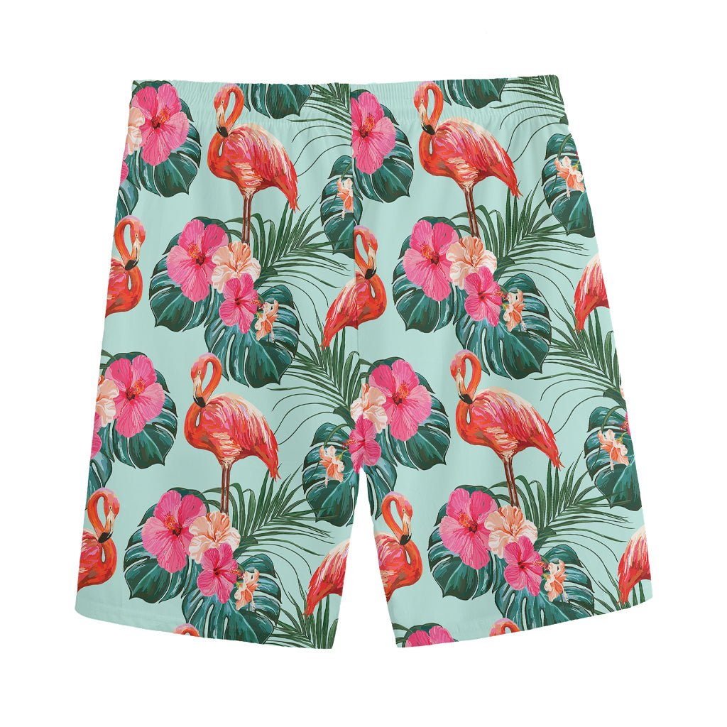 Tropical Floral Flamingo Pattern Print Men's Sports Shorts