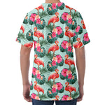 Tropical Floral Flamingo Pattern Print Men's Velvet T-Shirt