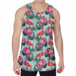 Tropical Floral Flamingo Pattern Print Men's Velvet Tank Top