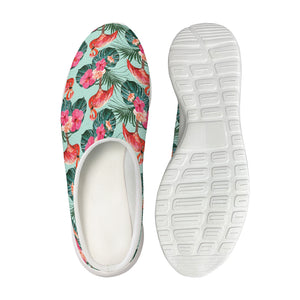 Tropical Floral Flamingo Pattern Print Mesh Casual Shoes