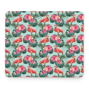 Tropical Floral Flamingo Pattern Print Mouse Pad