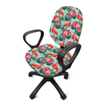 Tropical Floral Flamingo Pattern Print Office Chair Cover