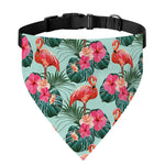 Tropical Floral Flamingo Pattern Print Over The Collar Dog Bandana