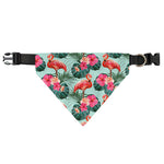Tropical Floral Flamingo Pattern Print Over The Collar Dog Bandana