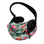 Tropical Floral Flamingo Pattern Print Pet Sling Carrier