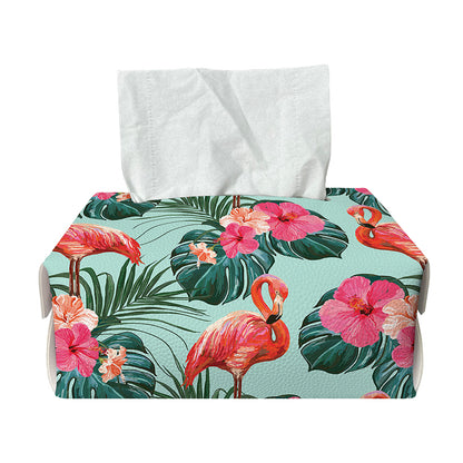 Tropical Floral Flamingo Pattern Print Rectangle Tissue Box Cover