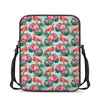 Tropical Floral Flamingo Pattern Print Rectangular Crossbody Bag