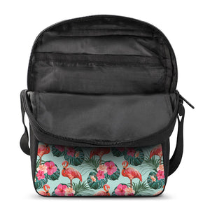 Tropical Floral Flamingo Pattern Print Rectangular Crossbody Bag