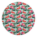 Tropical Floral Flamingo Pattern Print Round Blanket