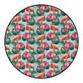 Tropical Floral Flamingo Pattern Print Round Floor Mat