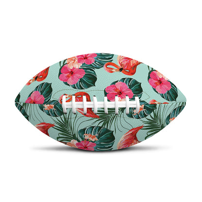Tropical Floral Flamingo Pattern Print Rugby Ball
