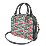 Tropical Floral Flamingo Pattern Print Shoulder Handbag