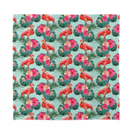 Tropical Floral Flamingo Pattern Print Silk Bandana