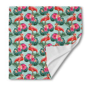 Tropical Floral Flamingo Pattern Print Silk Bandana