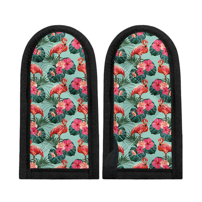 Tropical Floral Flamingo Pattern Print Skillet Handle Cover