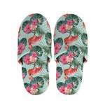 Tropical Floral Flamingo Pattern Print Slippers