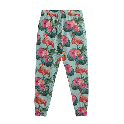 Tropical Floral Flamingo Pattern Print Sweatpants