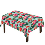 Tropical Floral Flamingo Pattern Print Tablecloth