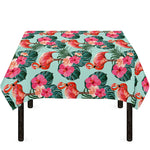 Tropical Floral Flamingo Pattern Print Tablecloth