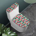 Tropical Floral Flamingo Pattern Print Toilet Lid And Tank Cover Set