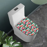 Tropical Floral Flamingo Pattern Print Toilet Lid Cover