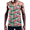 Tropical Floral Flamingo Pattern Print Training Tank Top