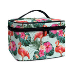 Tropical Floral Flamingo Pattern Print Travel Makeup Bag