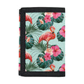 Tropical Floral Flamingo Pattern Print Trifold Wallet