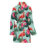 Tropical Floral Flamingo Pattern Print Women's Bathrobe