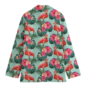 Tropical Floral Flamingo Pattern Print Women's Blazer