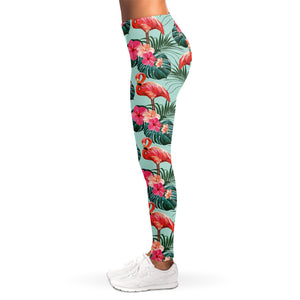 Tropical Floral Flamingo Pattern Print Women's Leggings