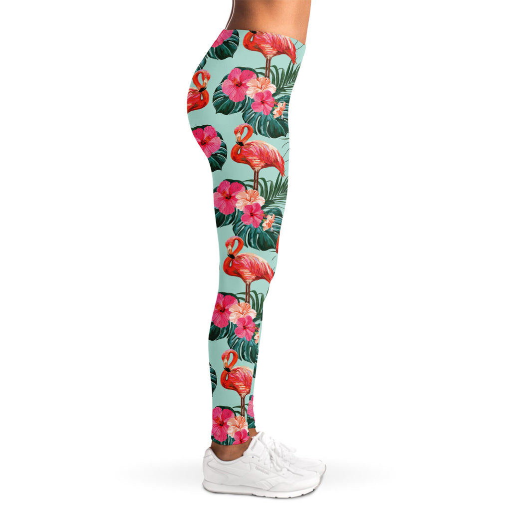 Tropical Floral Flamingo Pattern Print Women's Leggings