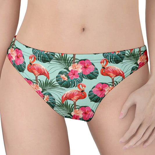 Tropical Floral Flamingo Pattern Print Women's Thong