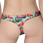 Tropical Floral Flamingo Pattern Print Women's Thong