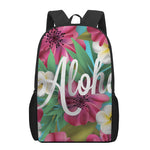 Tropical Flower Aloha Print 17 Inch Backpack