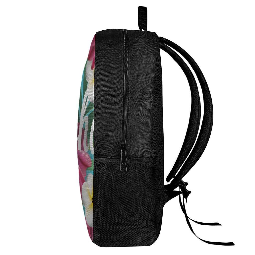 Tropical Flower Aloha Print 17 Inch Backpack