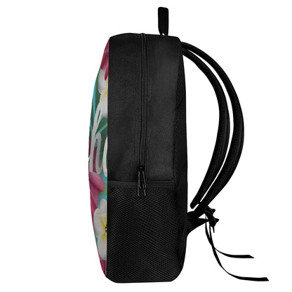 Tropical Flower Aloha Print 17 Inch Backpack