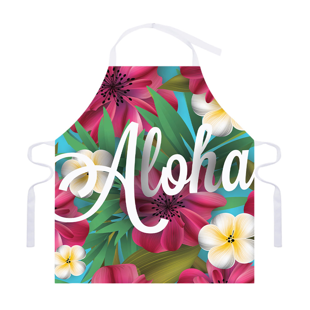 Tropical Flower Aloha Print Adjustable Apron