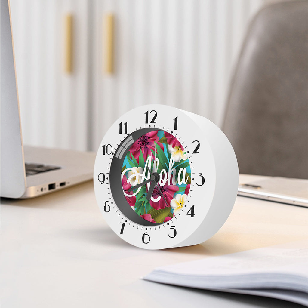 Tropical Flower Aloha Print Alarm Clock