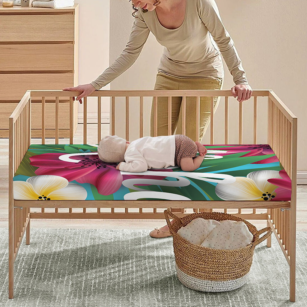 Tropical Flower Aloha Print Baby Crib Sheet
