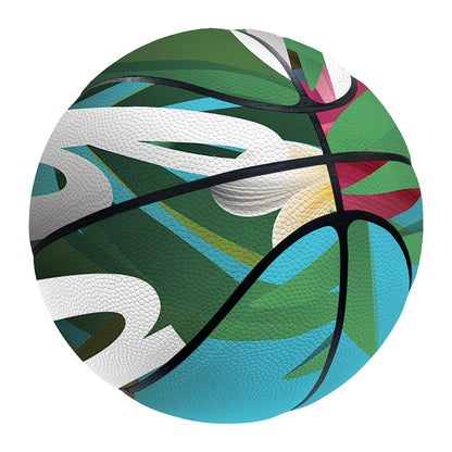 Tropical Flower Aloha Print Basketball
