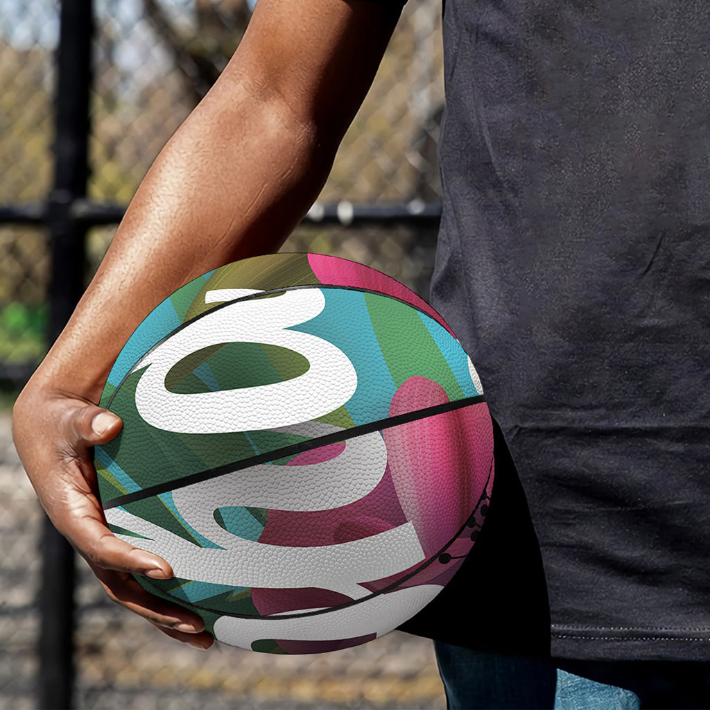 Tropical Flower Aloha Print Basketball