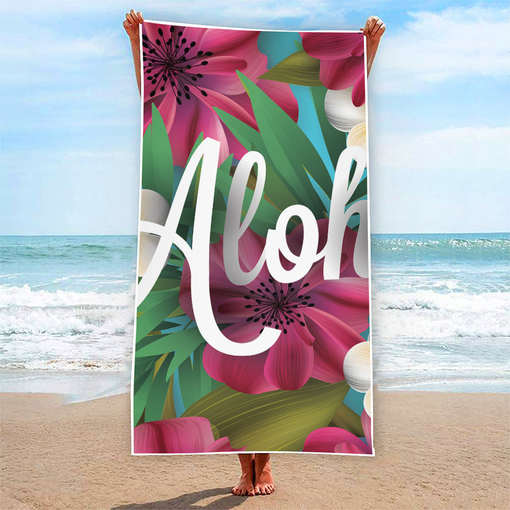 Tropical Flower Aloha Print Beach Towel