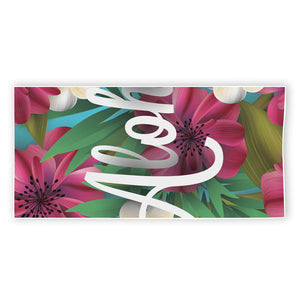 Tropical Flower Aloha Print Beach Towel