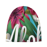 Tropical Flower Aloha Print Beanie