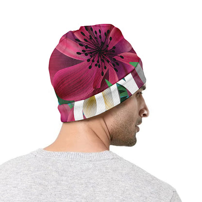 Tropical Flower Aloha Print Beanie