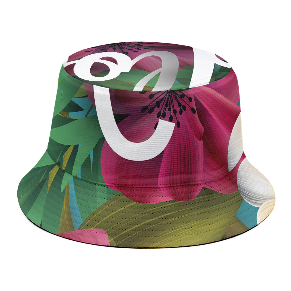 Tropical Flower Aloha Print Bucket Hat