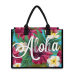 Tropical Flower Aloha Print Canvas Tote Bag